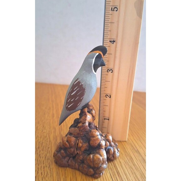 Vtg Ruth Thompson Originals Quail Bird Hand Carved Wood Mounted On Arizona Woods - Picture 3 of 5